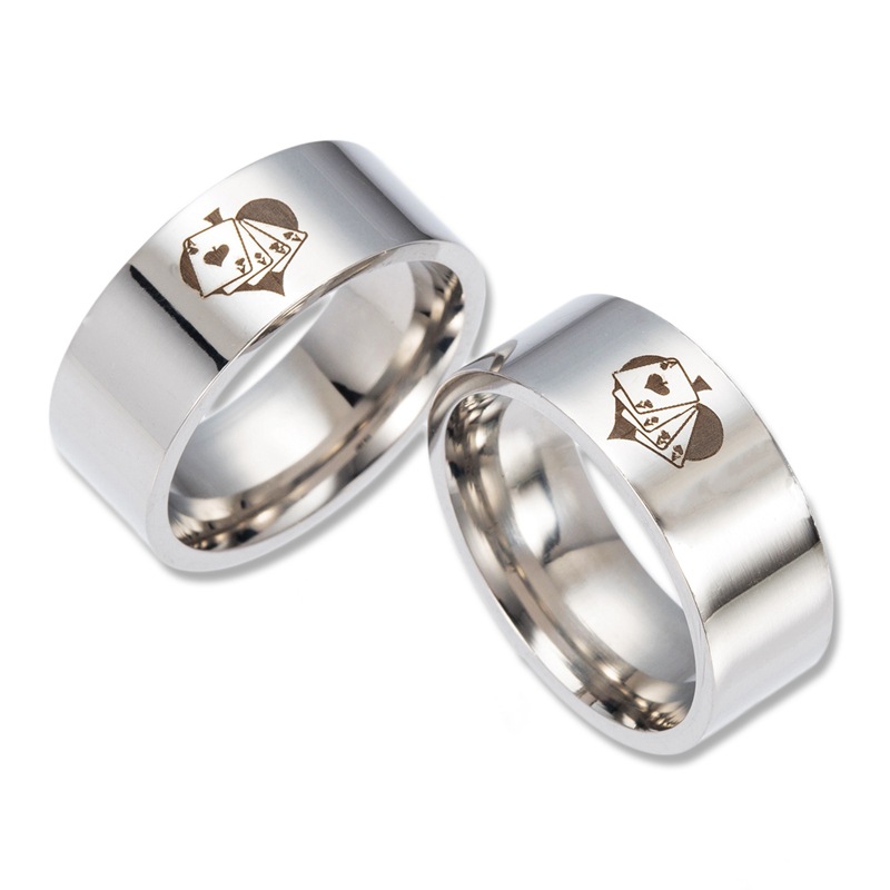 Волшебник нерѓосувачки челик прстен покер прстени 316 Титаниум Прстени мода се мажи и жени Накит подароци