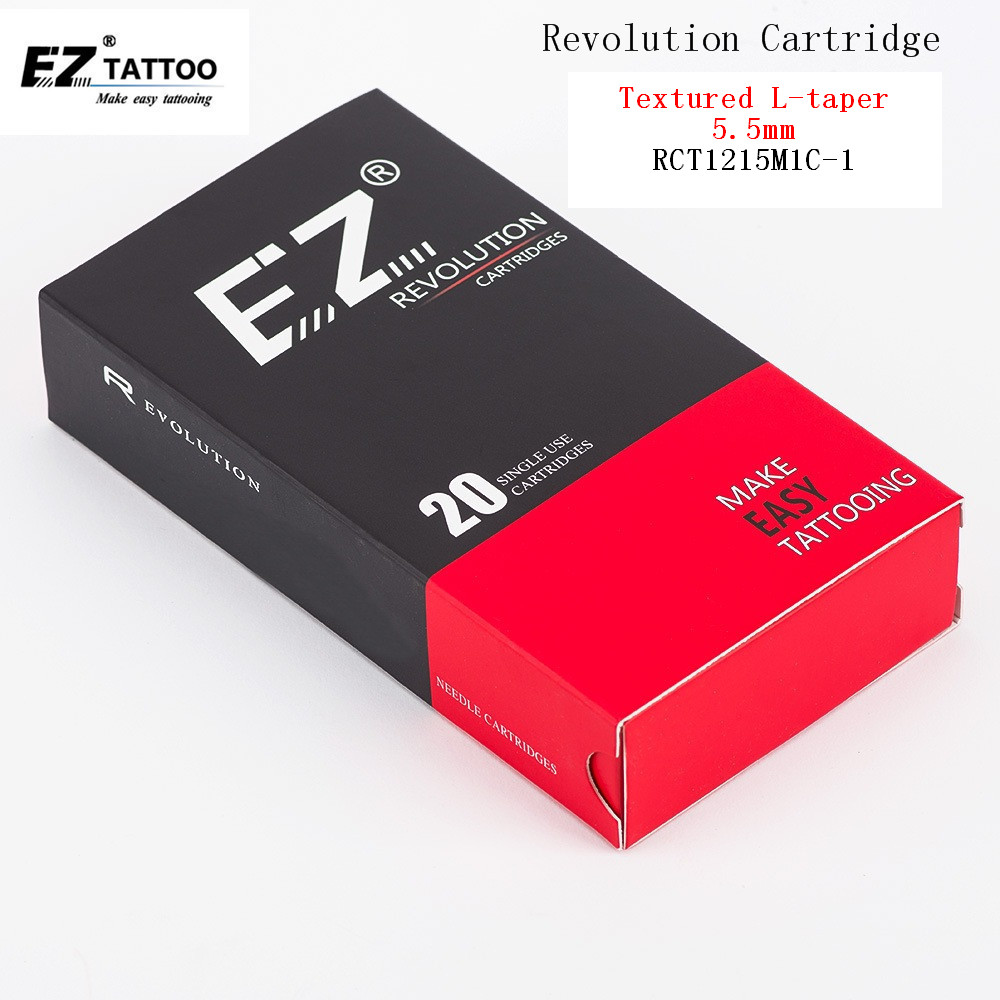 EZ Револуција Тетоважа Игли Кертриџ Криви Круг Магнум # 12 (0.35 mm ) Долги Коси 5.5 мм безбедност мембрана внатре 20 парчиња /кутија