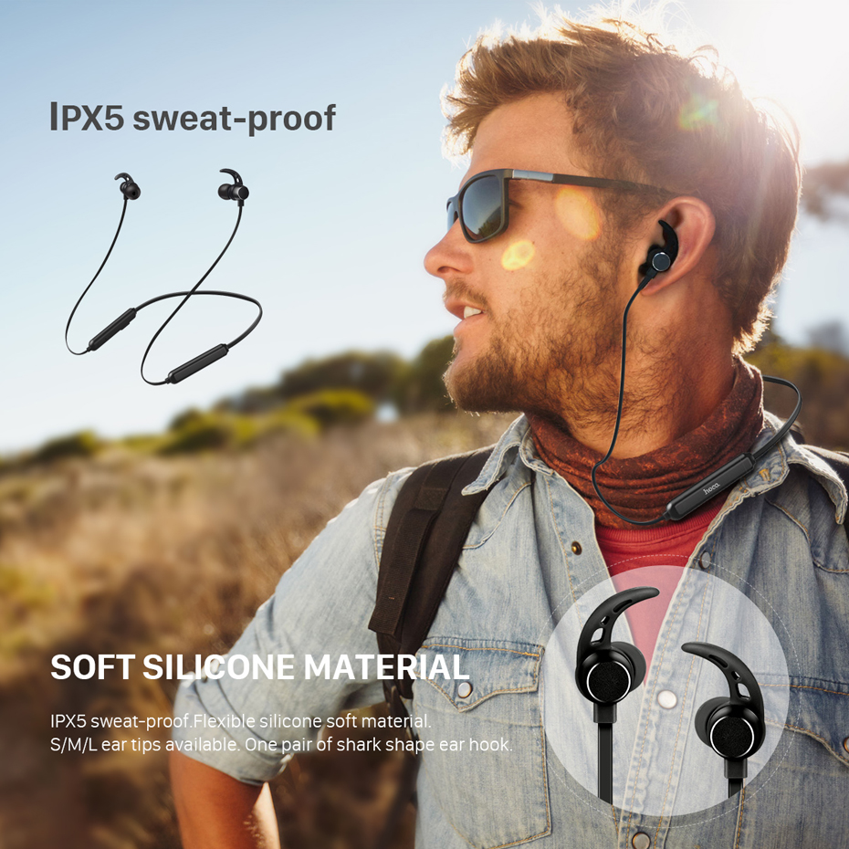 HOCO Метал Спорт Bluetooth Слушалки Sweatproof Слушалка Magentic Стерео Слушалка Безжична Слушалка за Мобилен Телефон