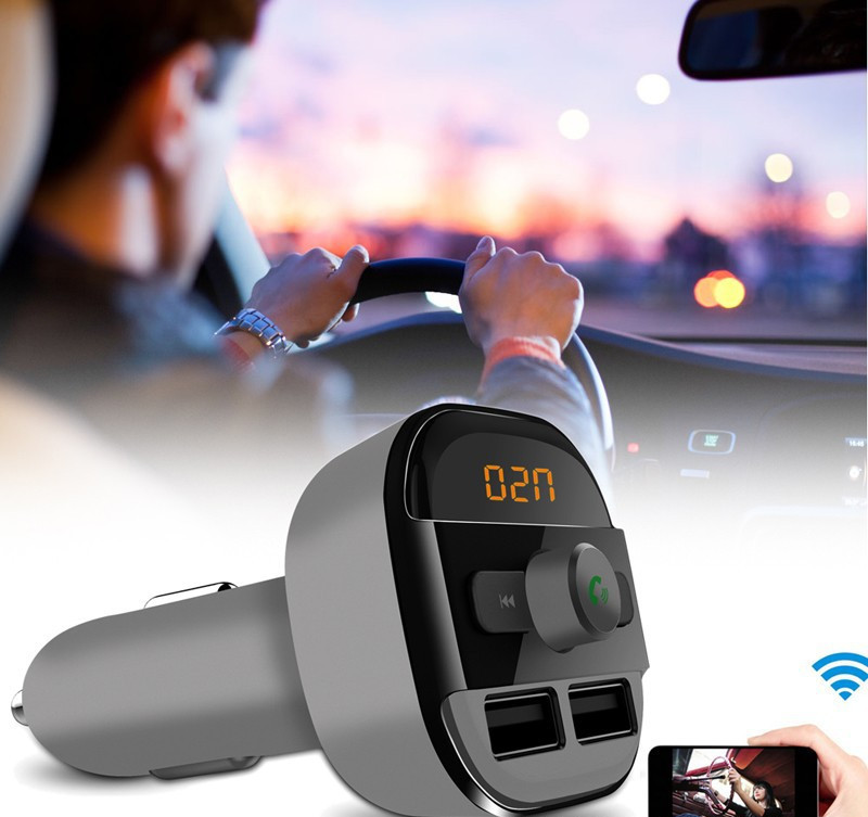 Автомобил MP3 Аудио Плеер Bluetooth Безжични FM Предавател за FM Modulator HandsFree сет за во Автомобил LCD Дисплеј