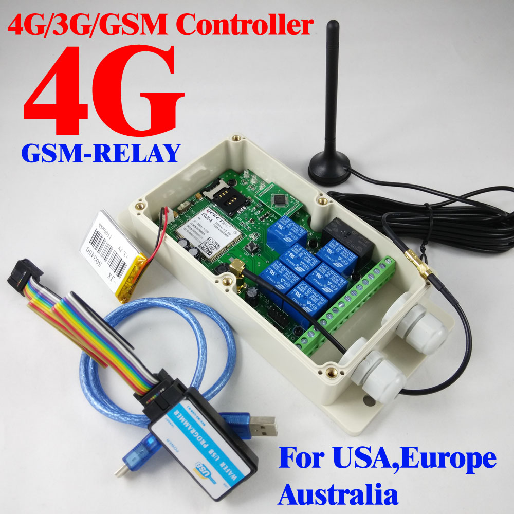 4G / 3G / GSM Седум реле излез далечински switch одбор (SMS Реле switch) Батеријата на одборот за исклучување аларм GSM-РЕЛЕ