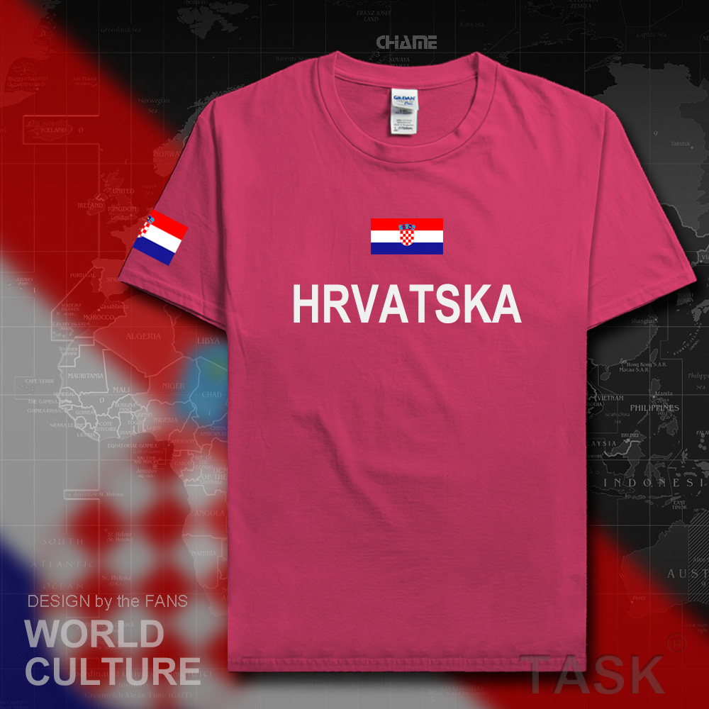 Хрватска Hrvatska хрватски мажите т кошула 2017 дресови нација tshirt памук маица облека tees земја спортски HRV