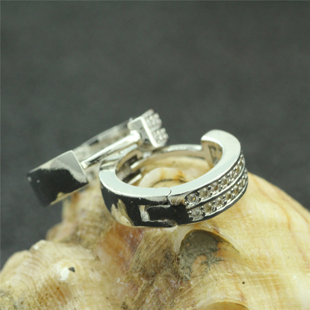 Враќање на античките начини накит 925 сребрен двоен ред циркон уво прстен модерен убава студ Уво прстен за женски шарм