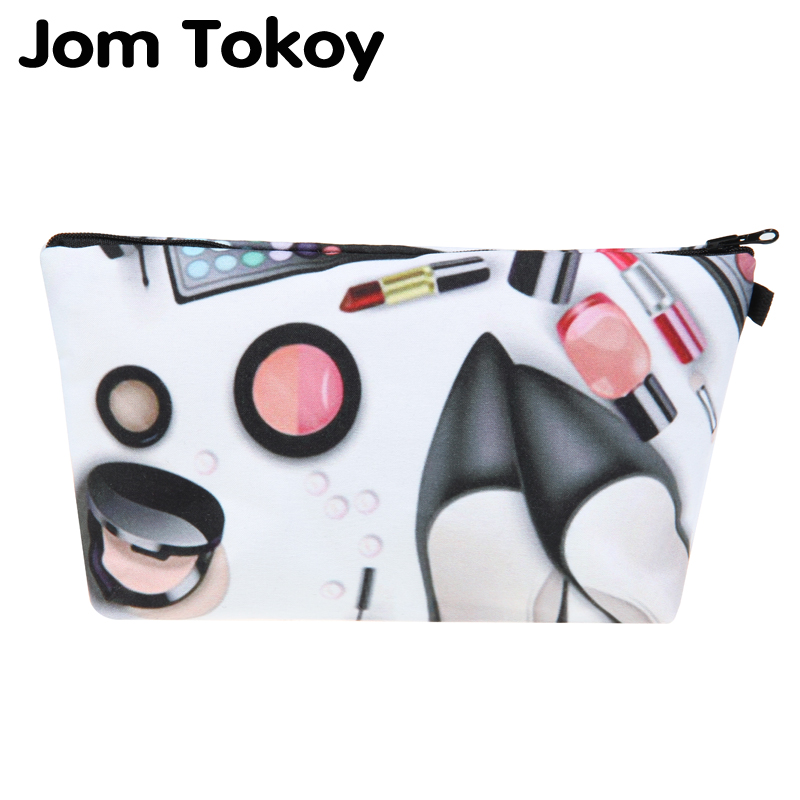 3D Печатење црни чевли шминка торба Jom Tokoy козметички организатор торба 2018 Мода Жените Бренд Козметички Торба