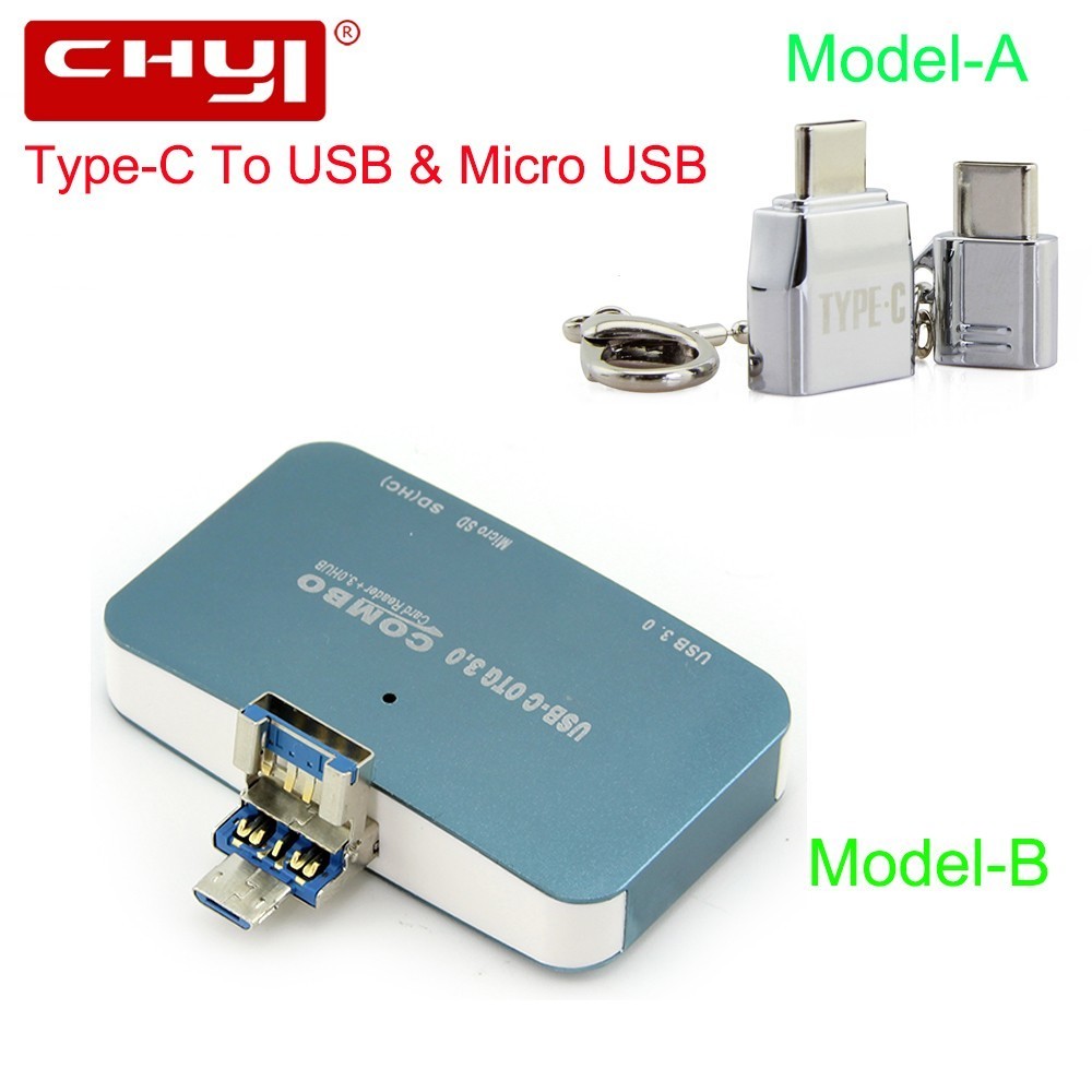 CHYI USB Тип-C USB Хаб-C До USB2.0 + Micro USB Со SD/ТФ-Картичка Читателот USB 3.0 Конектори Splitter Адаптер За КОМПЈУТЕР