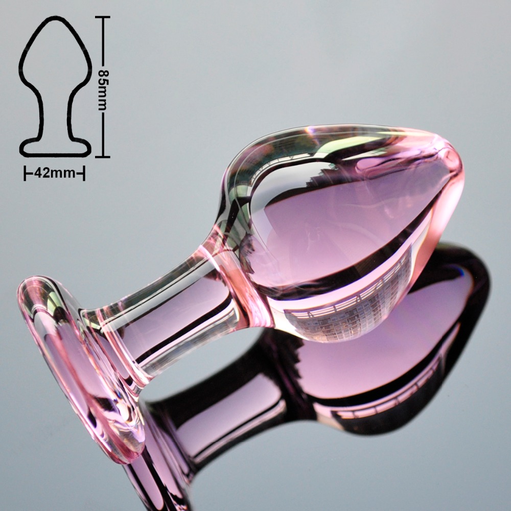 42mm pyrex стакло мушка кристал анален дилдо задник plug лажни машкиот пенис дик женски мастурбацијата возрасни анусот