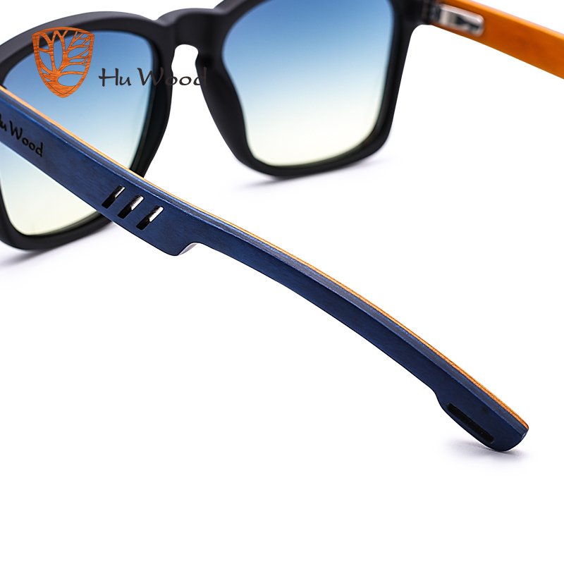 HU ДРВО Жена Дизајн Мулти-боја на Рамка Скејтборд Дрво очила за сонце За Мажи Боја Тебе Леќи Возење Сенка Анти-отсјај