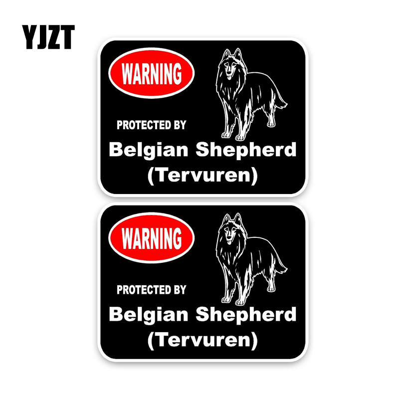YJZT 15*11.4 CM 2X Белгискиот Овчар Tervuren Guard Куче Личност Ретро-рефлективен Автомобил Налепница Decals Ц1-4452