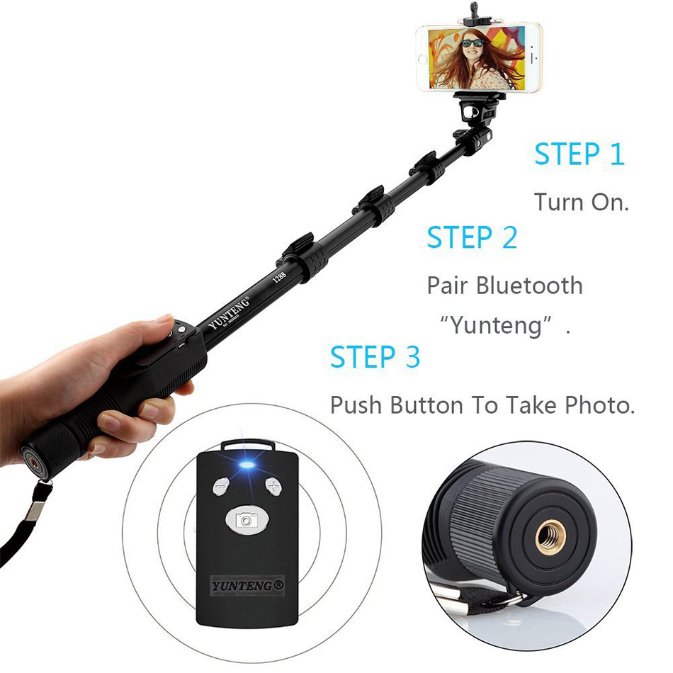 Нови yunteng 1288 selfie стап bluetooth за iphone, android паметен телефон преносни bluetooth monopod за xiaomi Камера за samsung GoPro