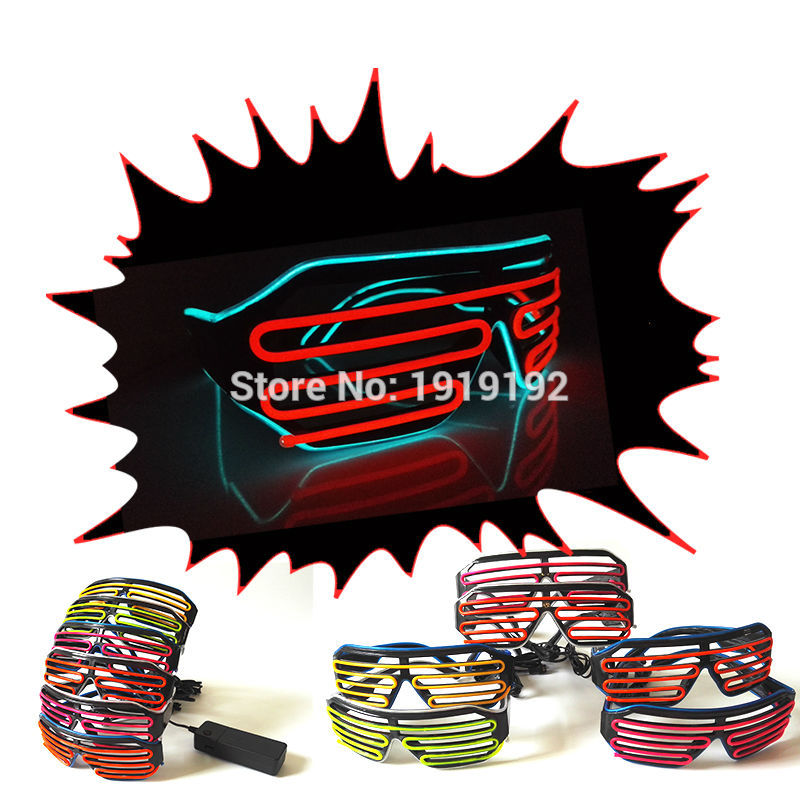 2017 Фабрика директна продажба на Ел Жица двојно светлина флеш Shutter во Облик на бели eyeswear за партијата божиќ фестивал очила