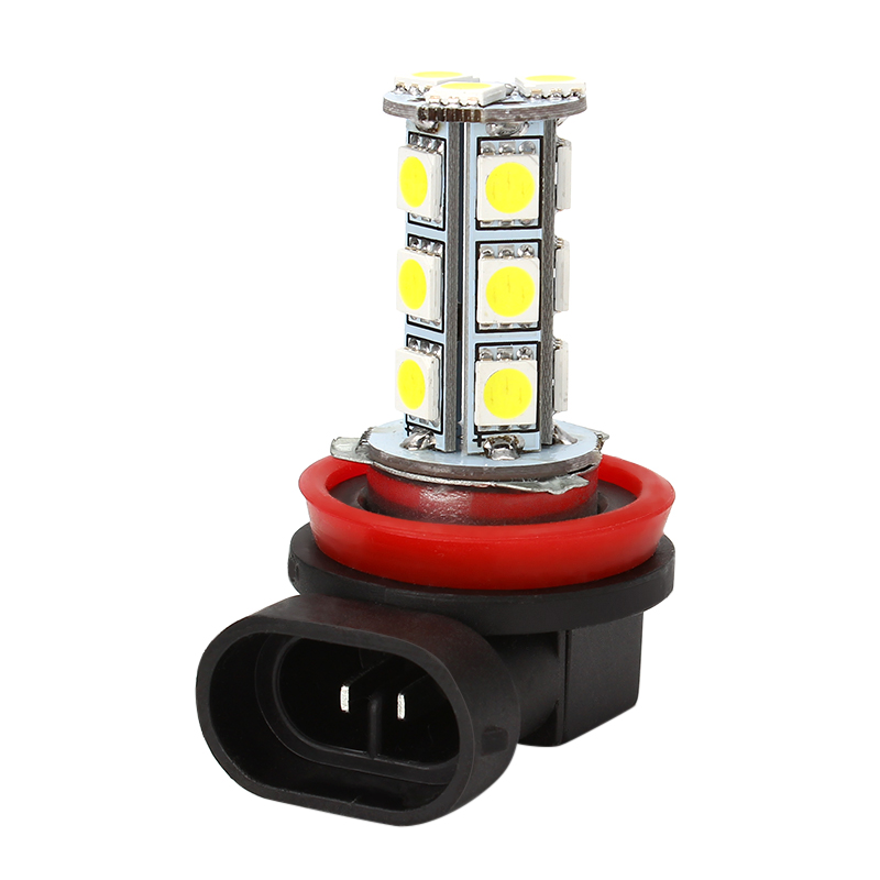Светла LED 5050 18 SMD H11 H8 Сијалица Автомобил-стил, LED светилки за автомобили DC12V Возење Светла за Магла Бела