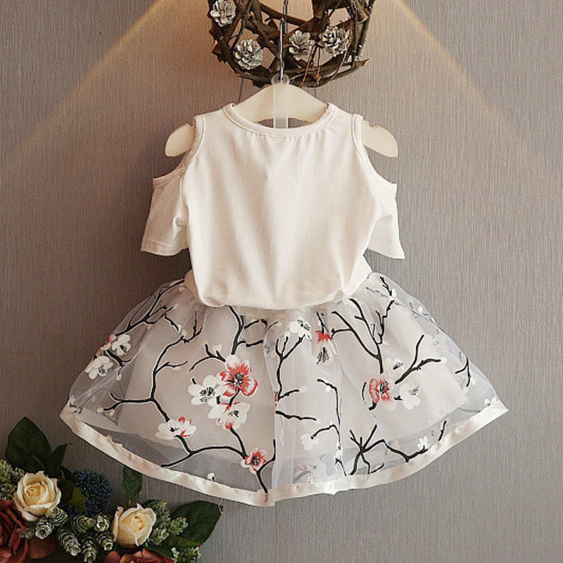 Бебе Девојки Облека Година Нови Доаѓањето на Бебето Девојки Фустан Лето Кратко Sleeve Т-Маица Врвот Дупка Цветни