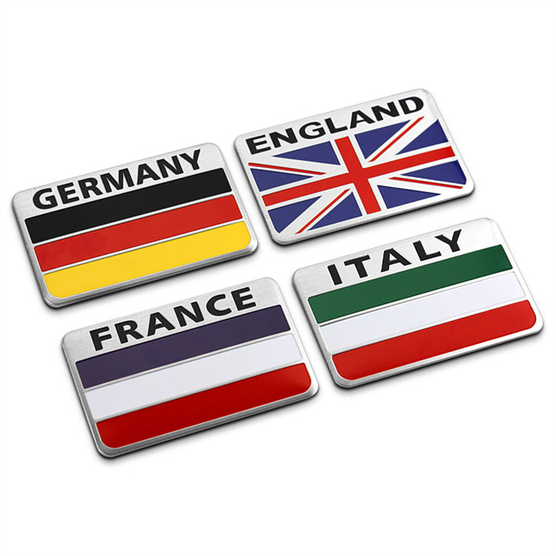 Обединето Кралство/Франција/Италија/Германија Нација Знаме Автомобил Алуминиум Налепница за LandRover Range Rover Freelander