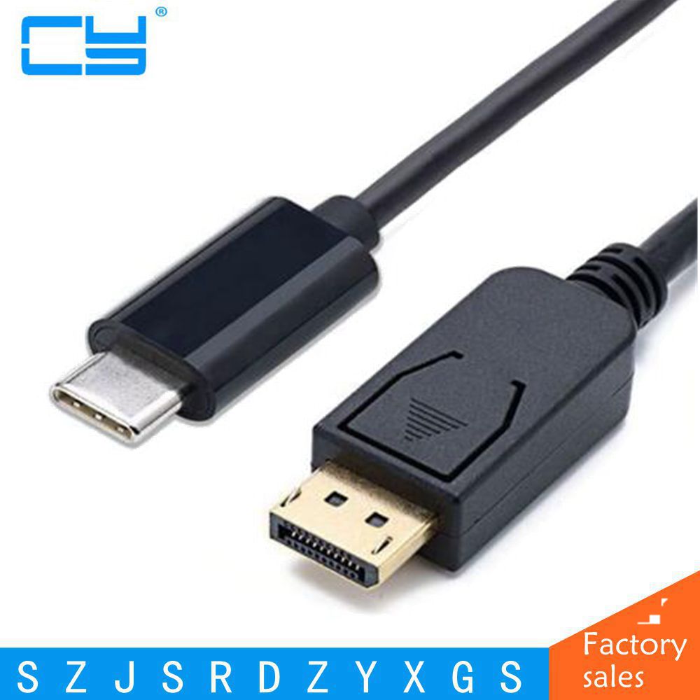 USB 3.1 Тип C USB-C до DisplayPort ДП 4K UHD HDTV Кабел за Chromebook & Macbook & Лаптоп 1.8 m 6ft Црна Боја