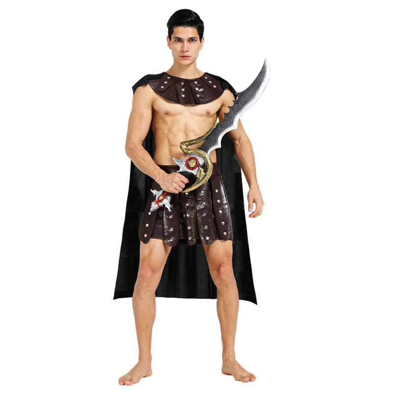 Ноќта на вештерките Карневал Римски грчки Војник Гладијатор Костими Кожа Спартанско Воин кој Костим за Возрасни Мажи Жени Неколку