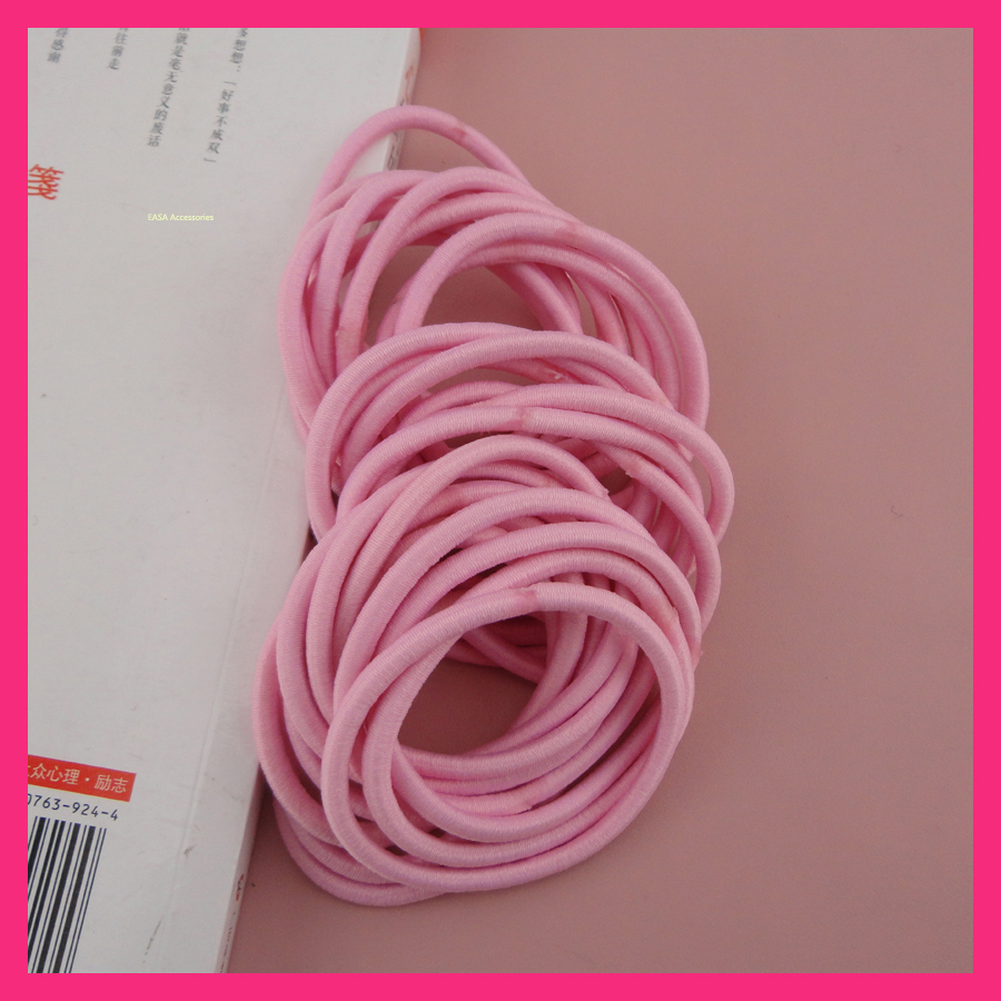 50PCS 16.0 cm круг 4mm Светло Розова гума за џвакање конска опашка Носители венчиња со лепење конекција,еластична коса