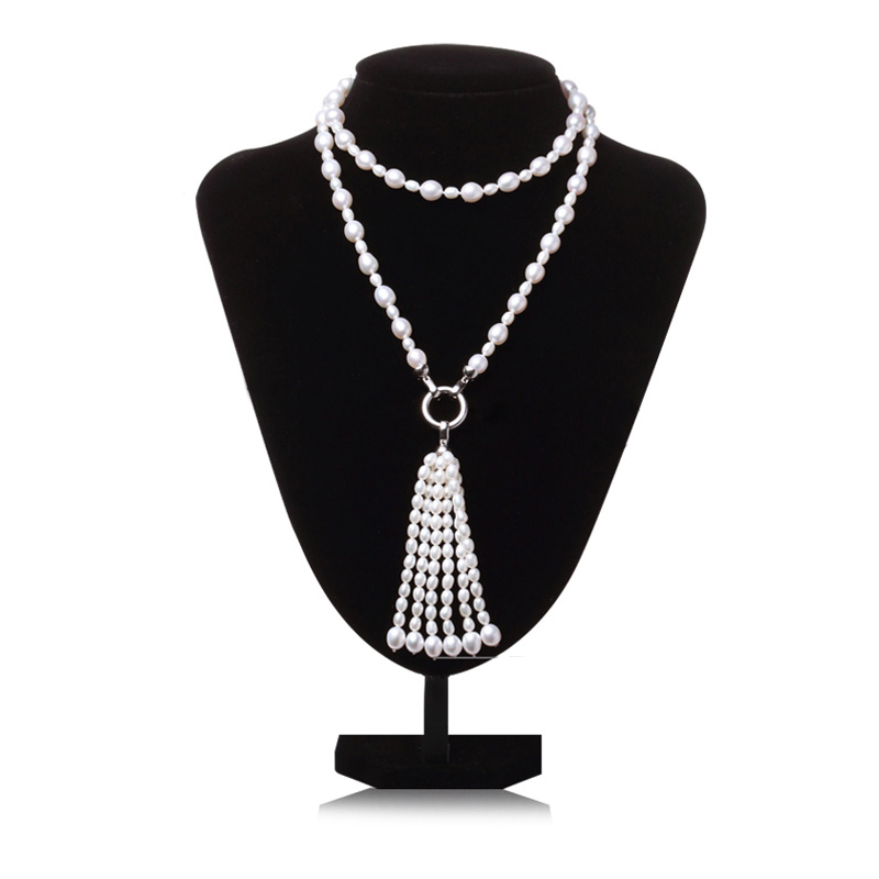 Вистински природен долго бисер ѓердани жените 80см,слатководни бисер pendant ѓердан накит ќерка роденден мода подарок