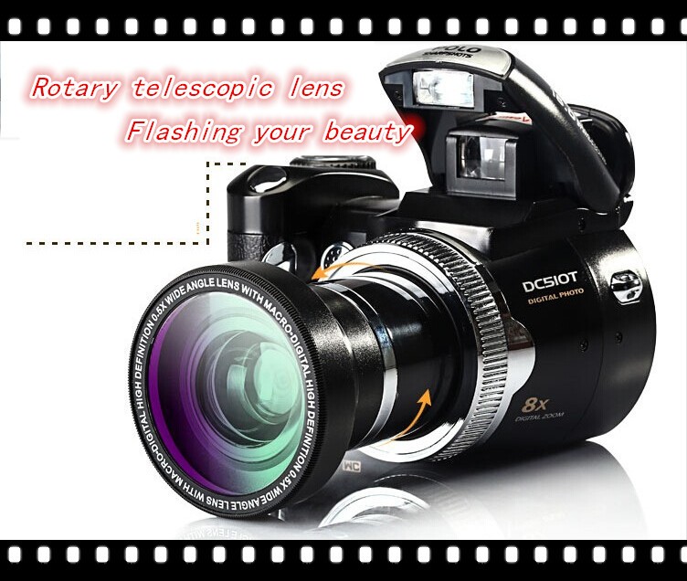 2017 Freeshipping 8x дигитален зум 16MP professtional dslr фото камера со 2.4 Инчен TFT LCD Дисплеј DC-510T Авто-Тајмерот за видео камера