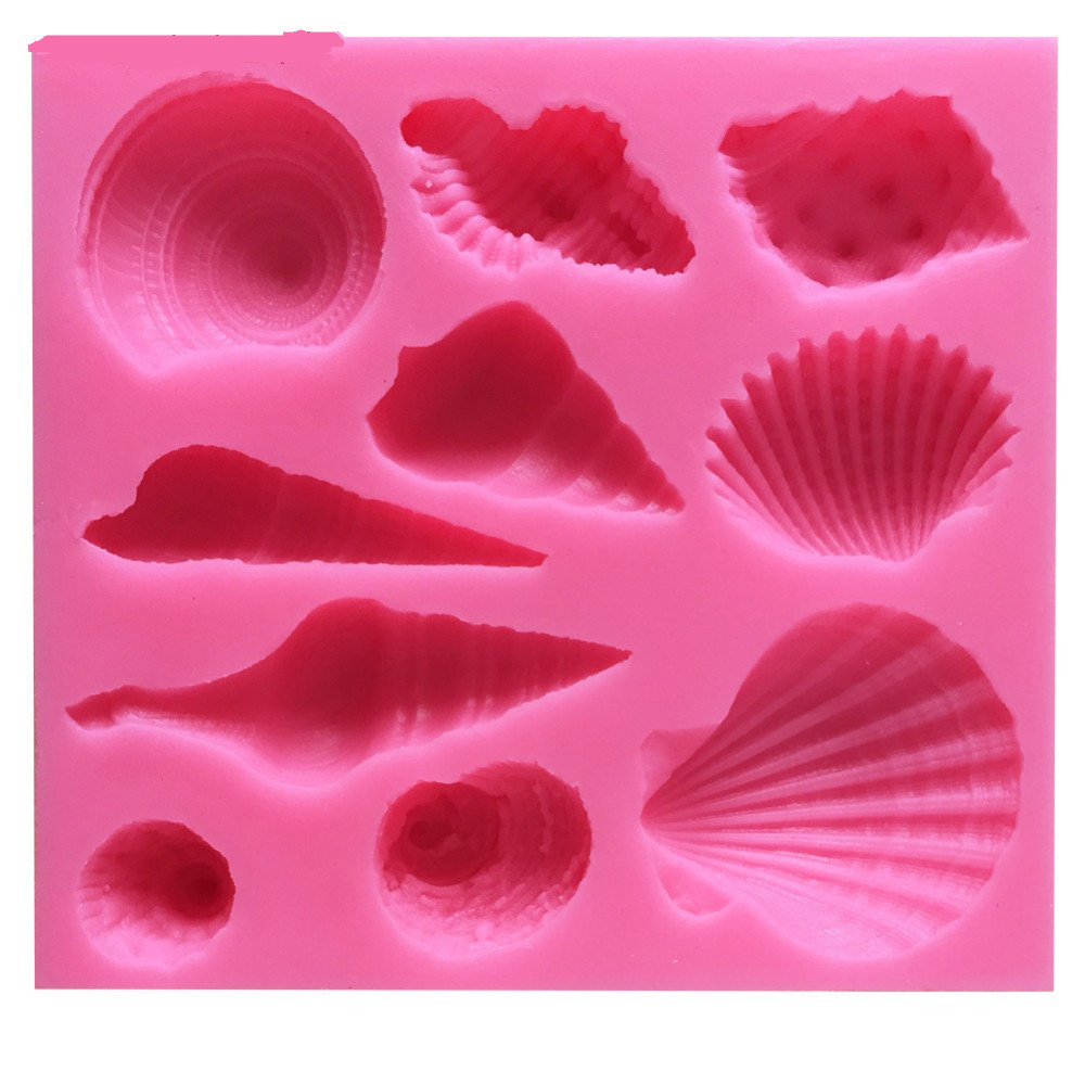 Убава Морска Школка И Conch Форма Силикони 3D Мувла Садови за Јадење Бар Не-Стап Торта Декорирање Фондан Сапун Мувла