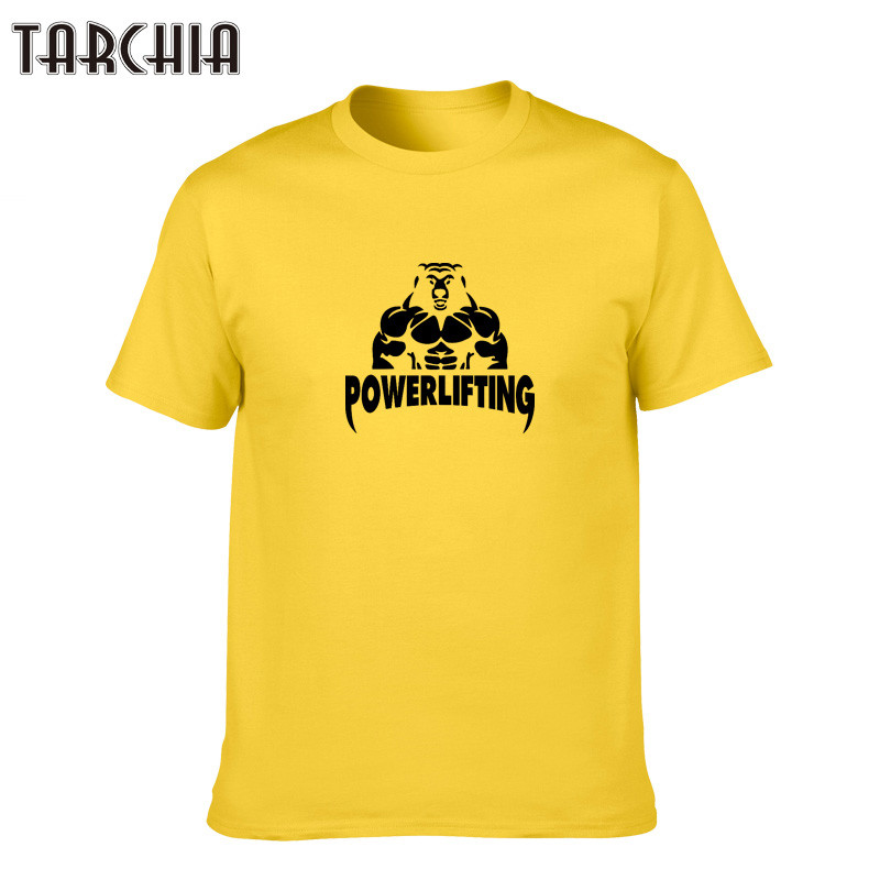 TARCHIA Powerlifters машка Маица за Квалитет Т Кошули за Мажи Печатење Кратко Sleeve O Вратот Tshirt Mens Кошули на Кратки Ракави Тренд Платно