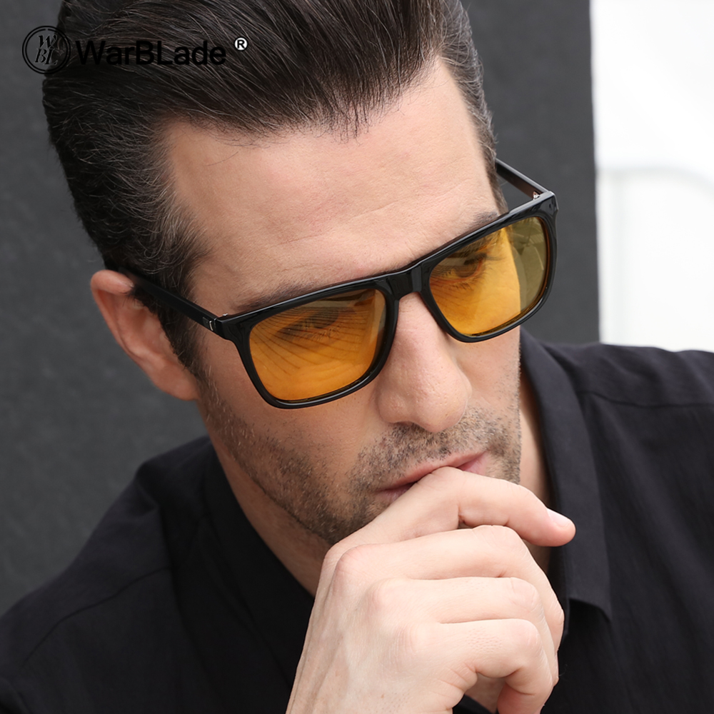 Поларизирана Ноќенпоглед Очила Жолта Возење Очила За Сонце Мажи Жени Бренд Дизајнер Очила Eyewear Oculos 2018 WarBLade