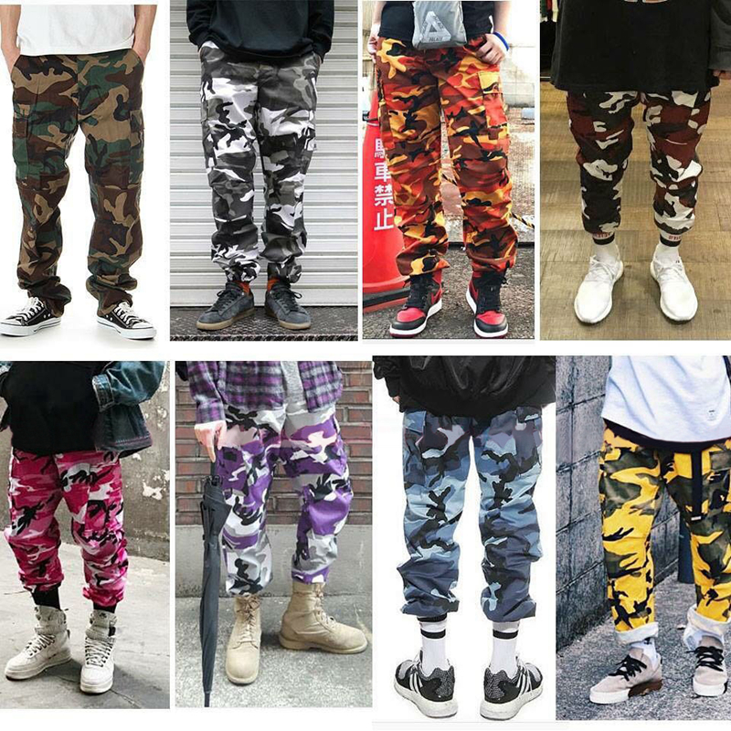 Човекот Си Tun Мажи 7 Боја High Street Секојдневен Џебови Панталони Маскирна Товар Панталони Baggy Тактички Панталоните Памук Мода Sweatpants