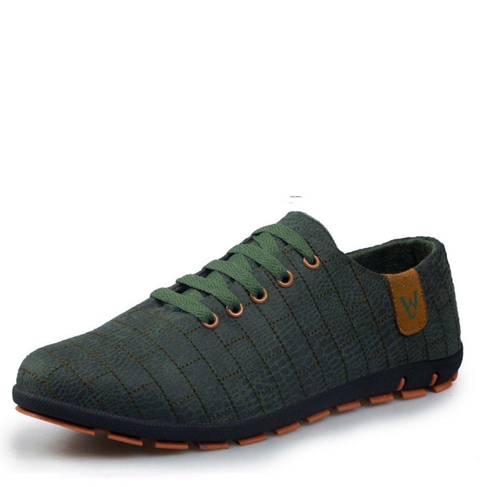 QFFAZ Пролет/Лето Мажите Чевли Дише Mens Секојдневен Чевли Мода Чипка-up Платно Чевли Станови Zapatillas Hombre Голема Големина 38-47
