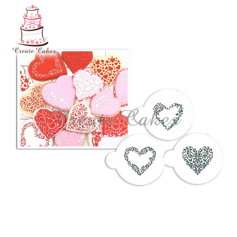 Се вртат Валентин Срце Облик Матрицата за Cupcake и Колачиња Декорација Фондан Украсување Матрицата Торта Алатки Bakeware
