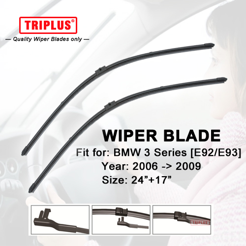 Wiper Ножот за BMW СЕРИЈА 3 E92 E93 (2006-2009) 1set 24+17,Рамни Аеро Зрак ветробранското стакло Wiper Frameless Мека Ножеви