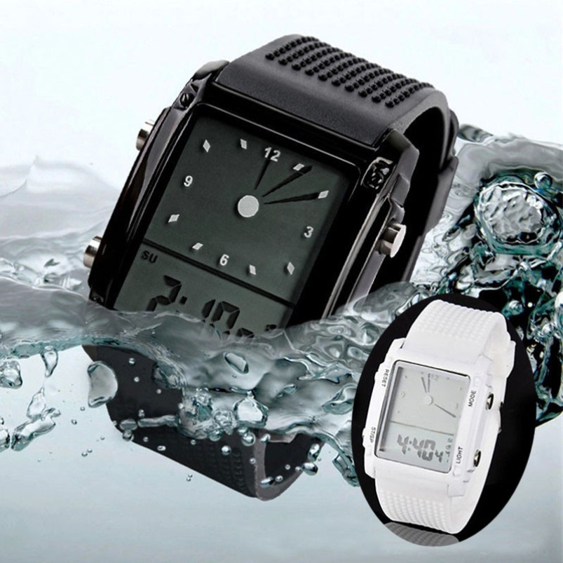Нов Прекрасен Мода Обичните часовници Унисекс Женска Mens Дигитален Led Хронограф Кварц Спорт Зглоб Види reloj mujer