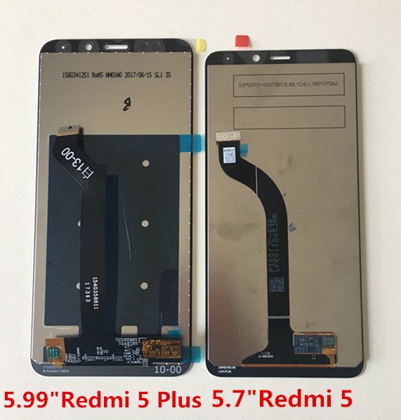 Axisinternational За 5.99 Xiaomi Redmi 5 Плус LCD екранот+ екран на Допир панел Digitizer со рамка white/black Бесплатен превозот