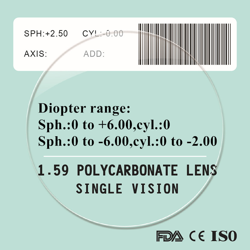 1.59 анти blue ray myopia presbyopia рецепт поликарбонат леќи анти scrach uv400 заштита на квалитетот на тенки PC очила