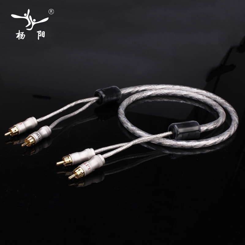 YYAUDIO Liton сребро позлатен двоен филтер прстен треска аудио сигнал, кабел за Линија РКА приклучок Аудио Кабел бесплатен превозот 0.5 m 1m 1.5 m 2m 3m