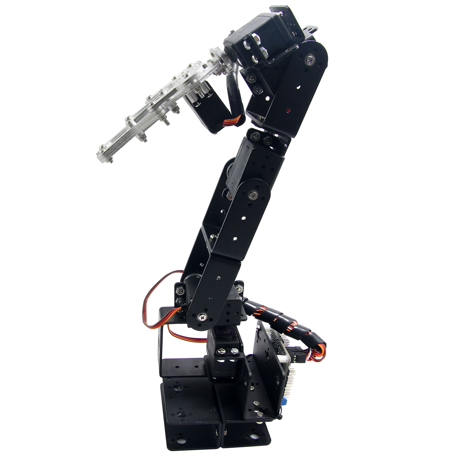 Робот 6 DOF Алуминиум Менгеме Ноктот Монтирање на комплет Механички Роботски Рака со Метал Серво Рог за Arduino
