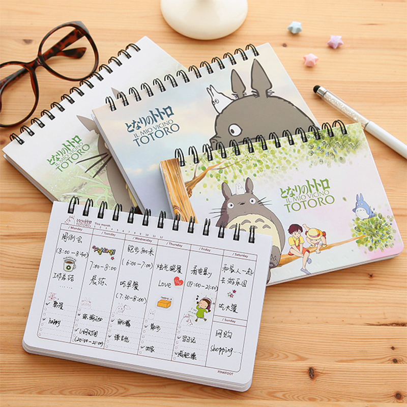 Цртан филм Totoro Неделен план Спирала лаптоп Агендата за неделата Распоред организатор, планер Cuadernos канцеларија Училиште материјали