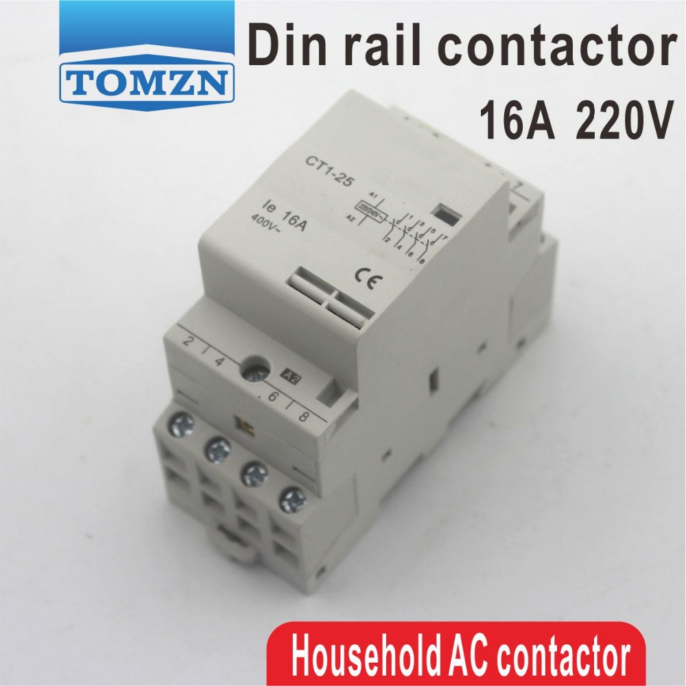 CT1 4P 16A 2NC 2NO 220V/230V 50/60HZ Din железнички Домаќинство ac Модуларен контактор