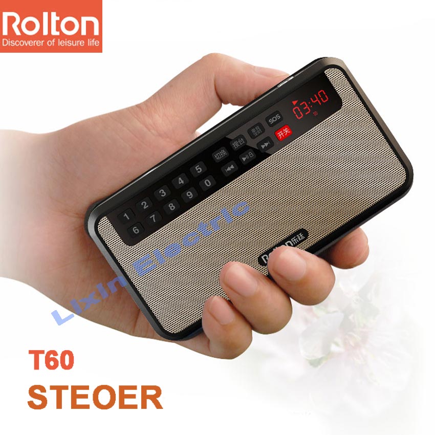 RoltonT60 MP3 Плеер Мини Преносни Аудио 2.1 Звучници FM Радио Со LED Екран Поддршка ТФ-картичка Играње на Музика Висока