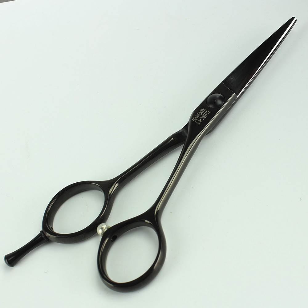 црна 4.5 инчен фризерски салон нерѓосувачки челик коса ножици Фризер професионални фризерски ножици моделирање алатка