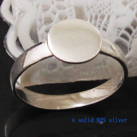 Beadsnice врвен квалитет чисто сребро 925 прилагодливи прстен diy sterling silver наоди прстени со 8мм подлога ID24141