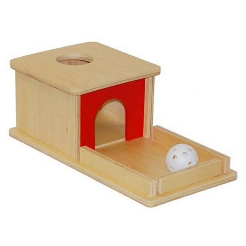 Montessori Материјал Објект Постојаноста Кутија со Послужавник и Топката Деца Образовни Играчка