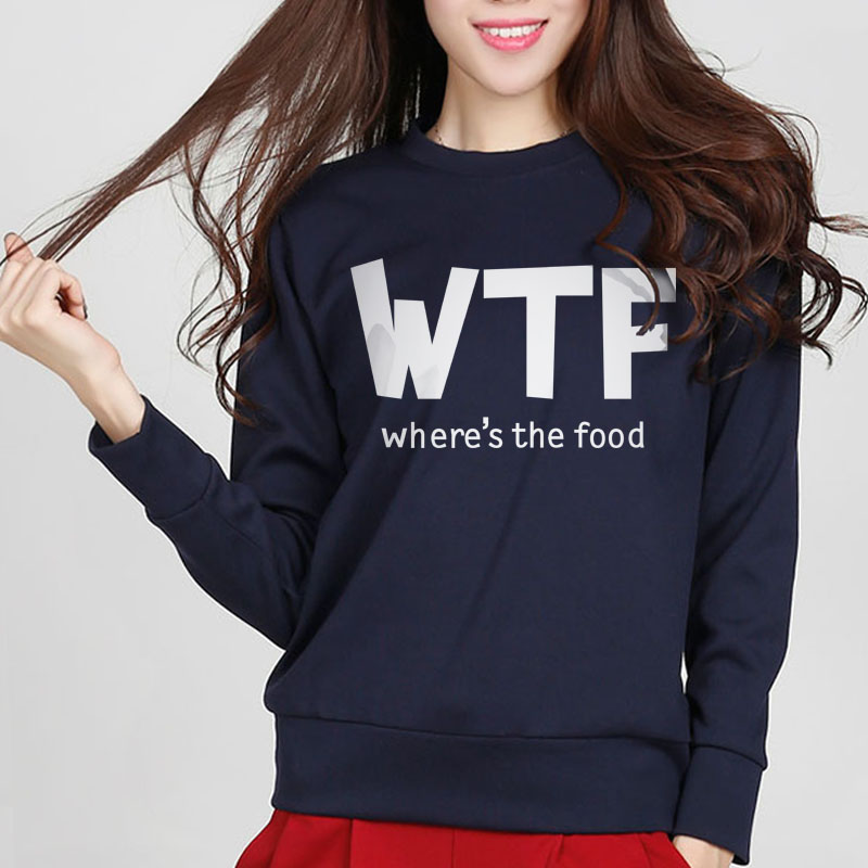 Топла продажба 2017 пролет зима писмо WTF секојдневен печатени тренерки за жените памук дуксери женска sweatshirt pullover