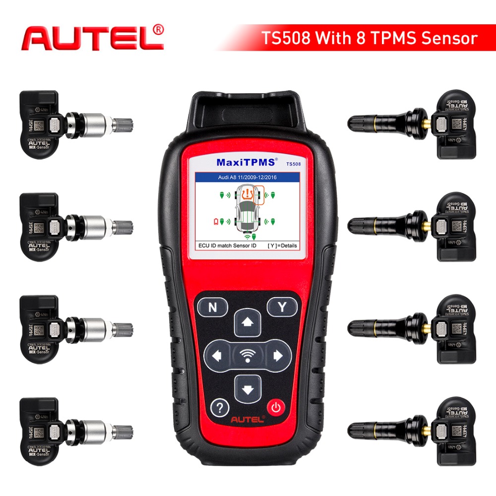 2018 Најдобри TPMS Замена алатка Autel MaxiTPMS TS508 К гуми притисок систем за следење ресетирате со 8 програмабилни TPMS сензор