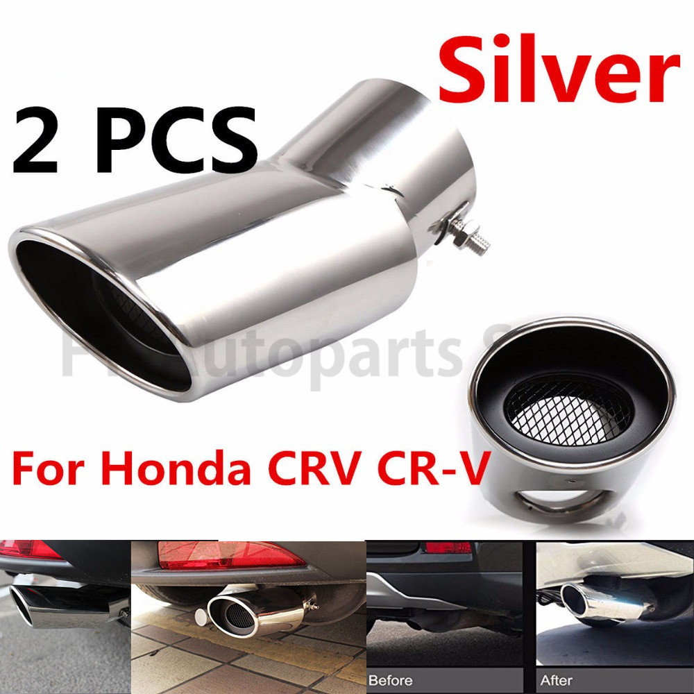 2 парчиња од не ' Рѓосувачки Челик Сребро Издувните Пригушувач Опашка Цевка Совет Tailpipe за Хонда CRV CR-V 2017 Автомобил