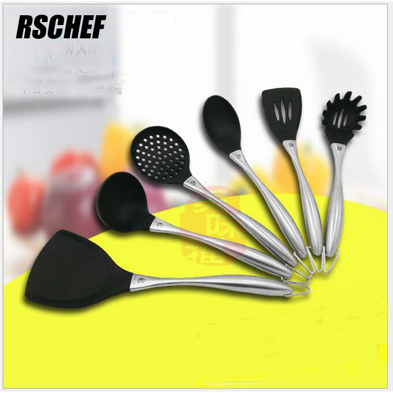 RSCHEF Силикони шпатула nonstick кујнски алатки посебни 304 нерѓосувачки челик садови