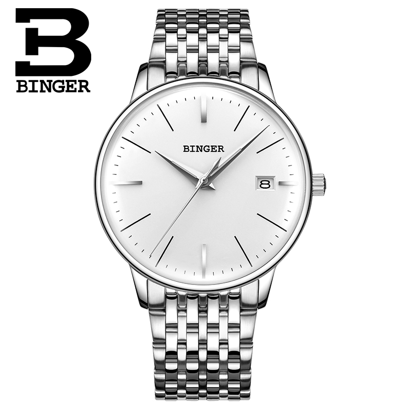 BINGER Механички Мажите се види Луксузен Бренд Mens Автоматски рачни Часовници Sapphire Машки рачни часовници Види Водоотпорен Reloj Hombre B5078M6