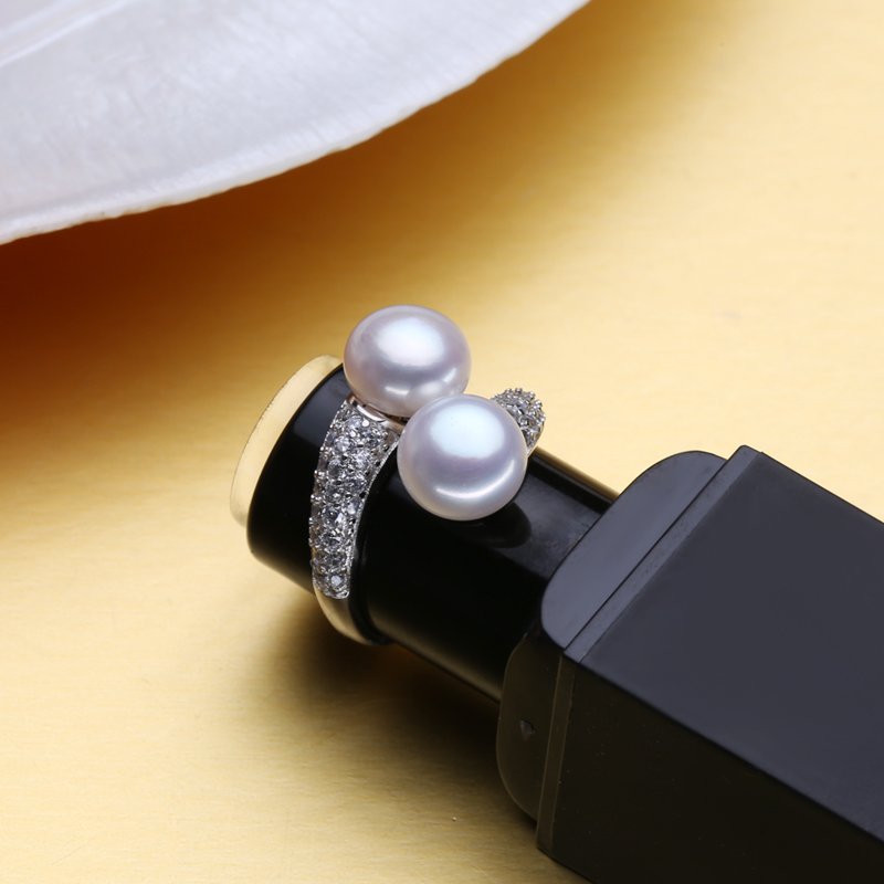 FENASY Бисер Накит,природните слатководни двојно Бисер прстени,свадба прстени за жените,Ангажирање Накит За жените Додатоци