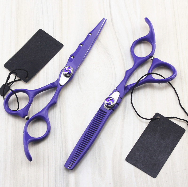Нови професионални 6.0 инчен фризерски ножици за Сечење & Чистење режа shears forbici берберот коса ножици поставите