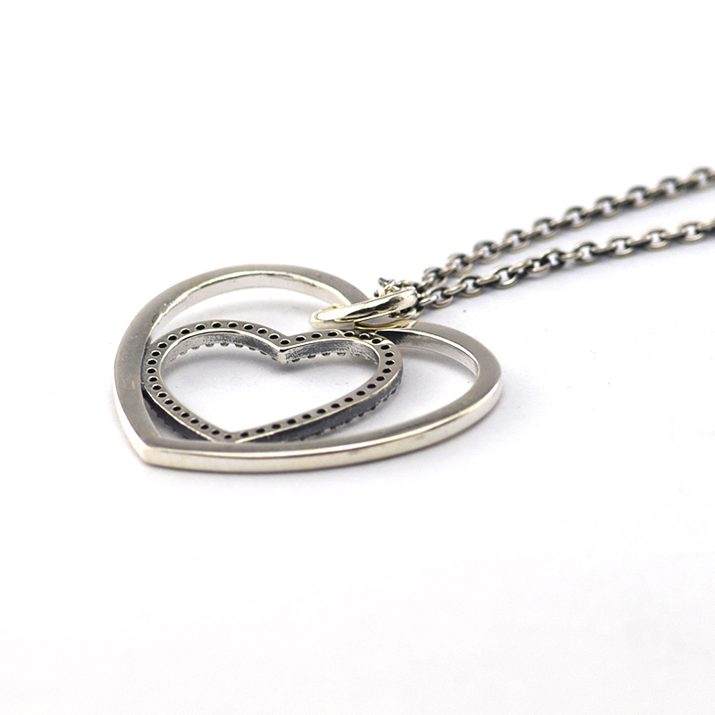 CKK 925 Sterling Silver Pendant срце до Срцето На Жените Шарм Европски Стил Ѓердани Накит