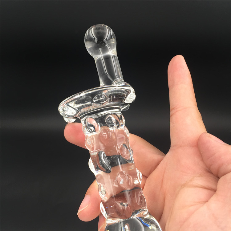 Ротација Pyrex кристално стакло дилдо Секс играчка за Возрасни производи за жени пенисот Анален задник plug мажите женски