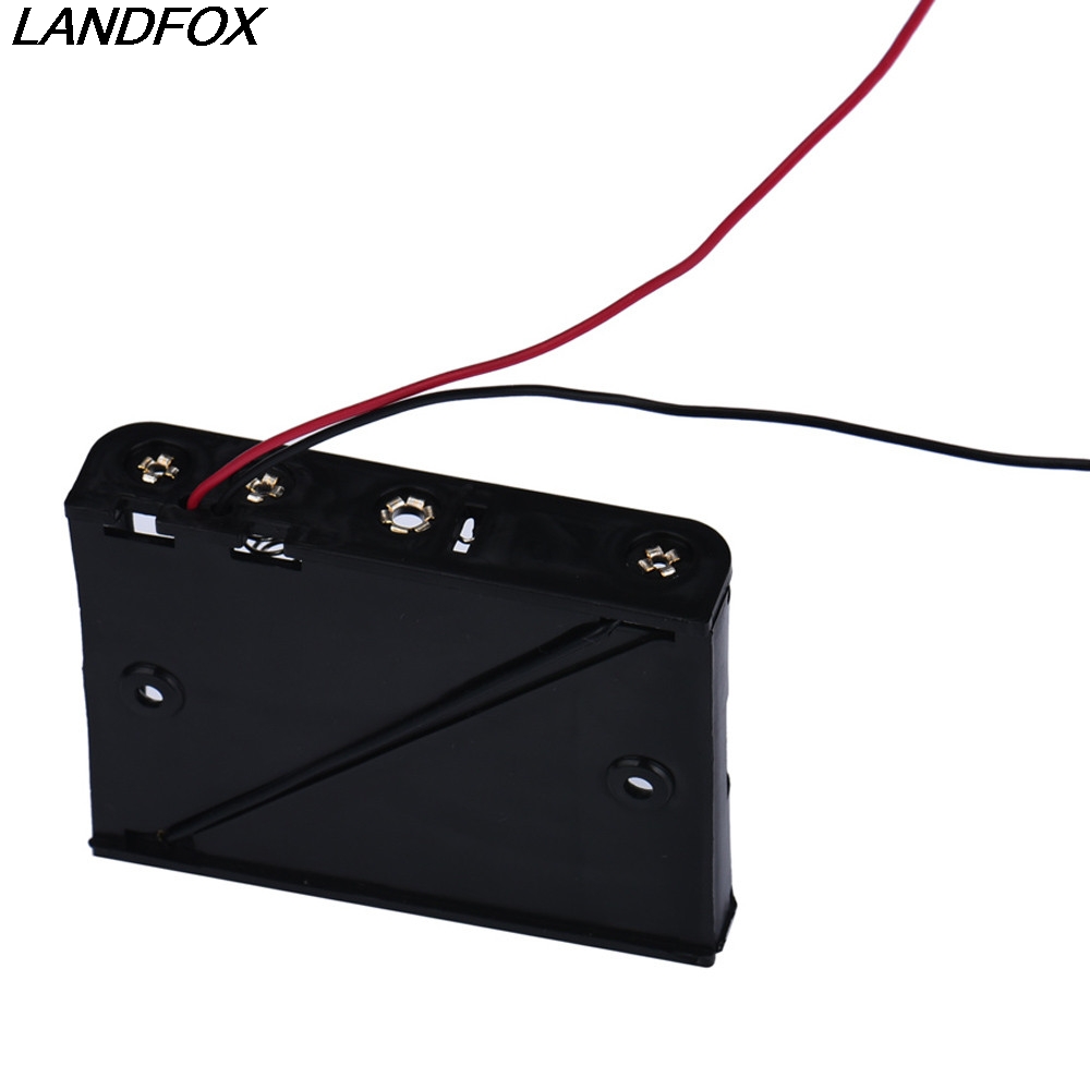 LANDFOX Кутија DIY Држачот За 5 x АА Црна Со Жица Води Пластични Мобилен Телефон Полначи информации за Батеријата за